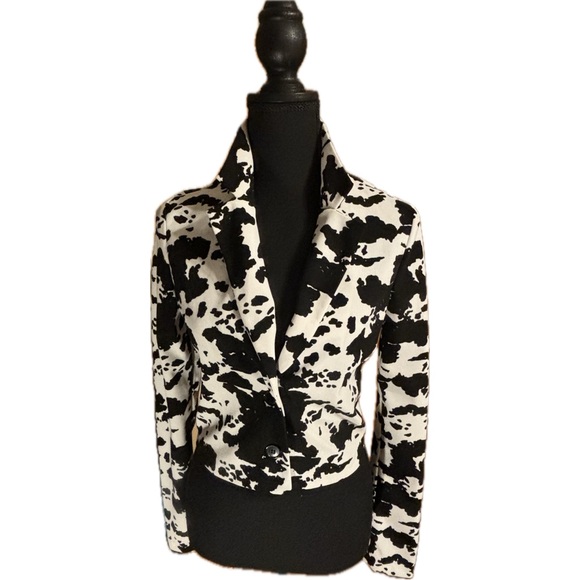 {WILLOW & ROOT} Cowprint Crop Light Weight Blazer Women’s Size Small Hip Western - Picture 3 of 10